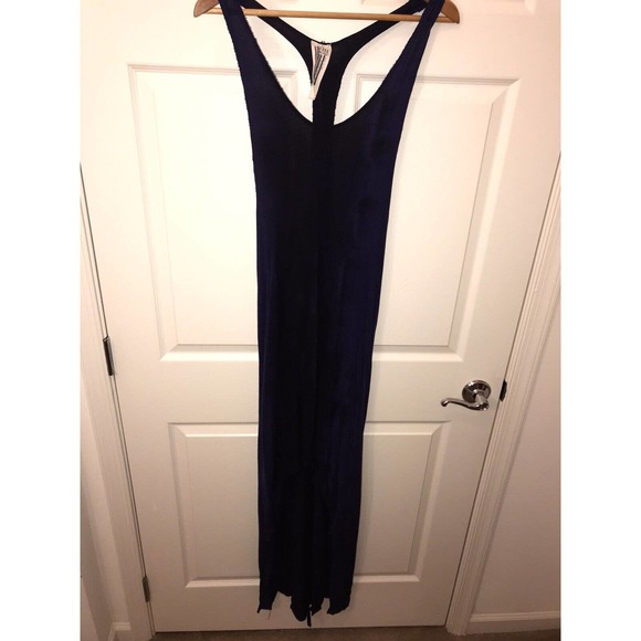 FREE PEOPLE Jersey Dress, Medium, High Low Halter Back Blue summer dress - Picture 12 of 15
